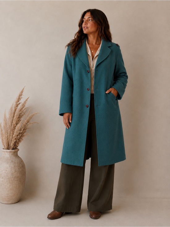 Source Unknown Jackets & Blazers - Vintage Teal wool blend Women's Coat size Large